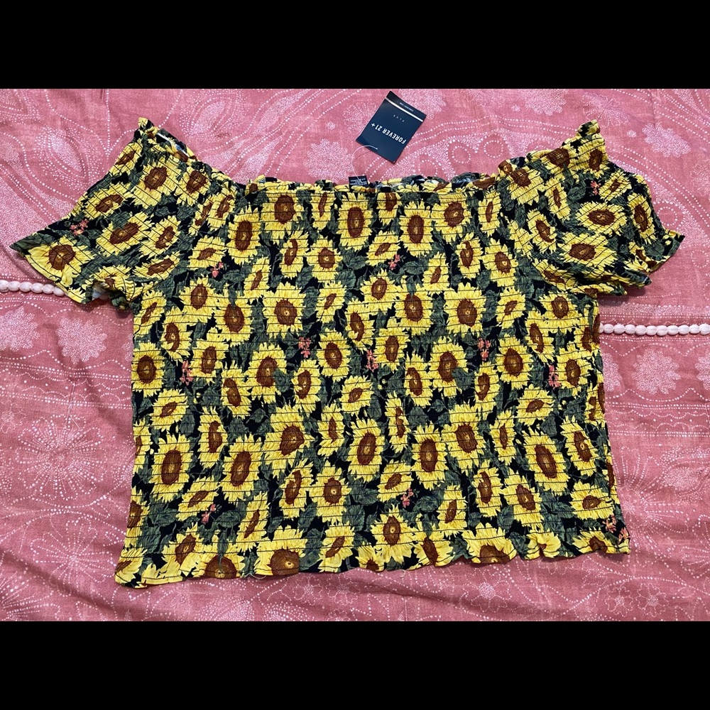 Sunflower off the shoulder top